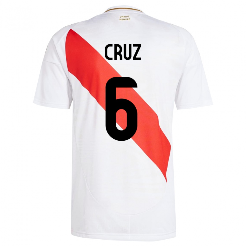 Kinder Peru Esteban Cruz #6 Weiß Heimtrikot Trikot 24-26 T-Shirt Österreich