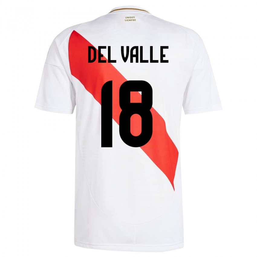 Kinder Peru Yamir Del Valle #18 Weiß Heimtrikot Trikot 24-26 T-Shirt Österreich