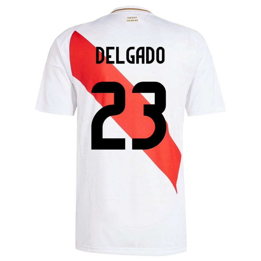 Kinder Peru Valentino Delgado #23 Weiß Heimtrikot Trikot 24-26 T-Shirt Österreich