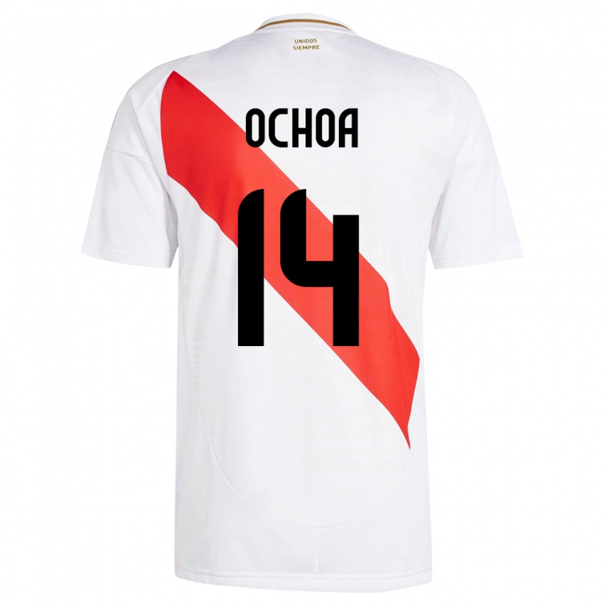 Kinder Peru Victoria Ochoa #14 Weiß Heimtrikot Trikot 24-26 T-Shirt Österreich