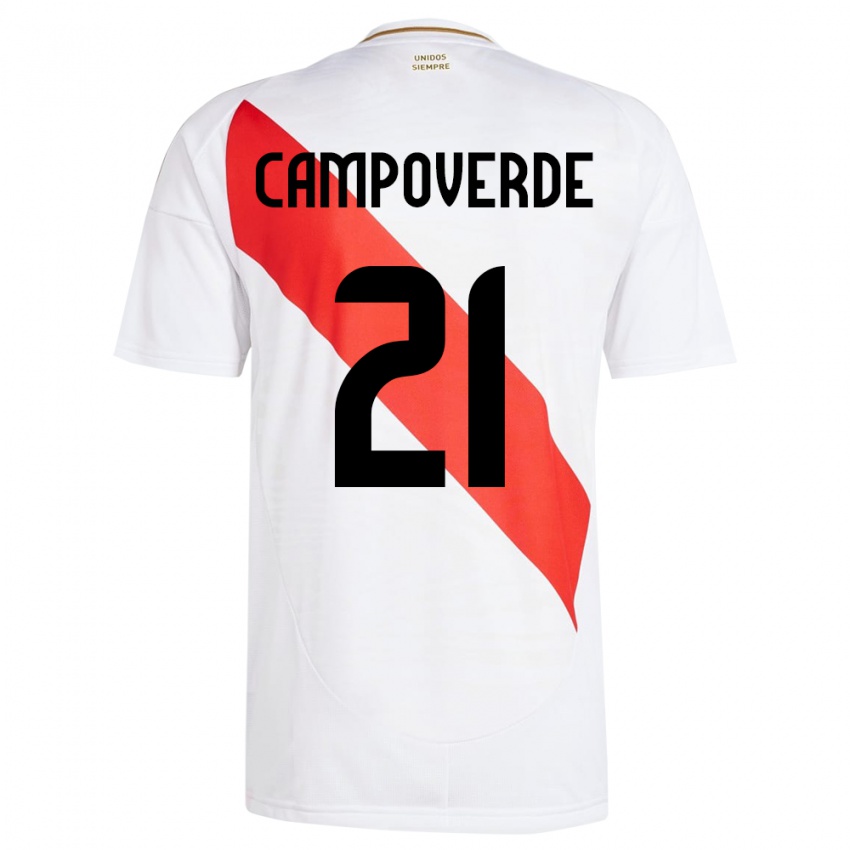 Kinder Peru Luz Campoverde #21 Weiß Heimtrikot Trikot 24-26 T-Shirt Österreich