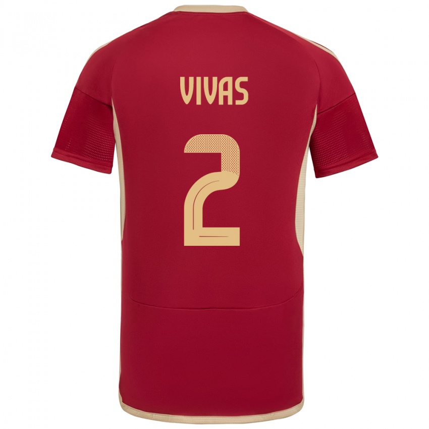 Kinder Venezuela Carlos Vivas #2 Burgund Heimtrikot Trikot 24-26 T-Shirt Österreich