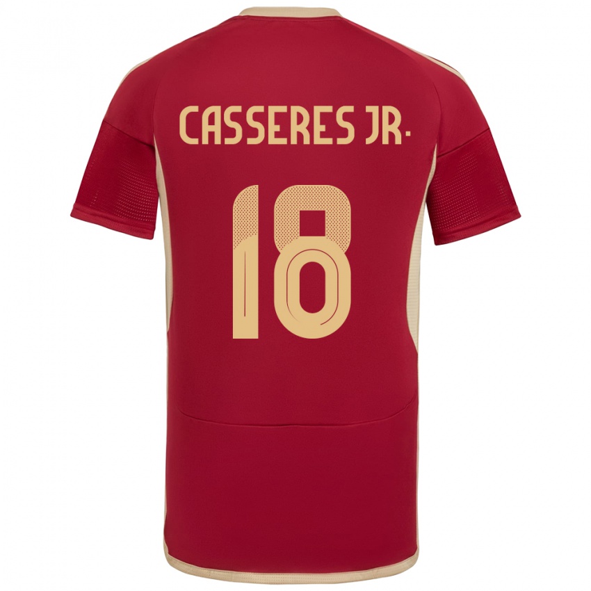 Kinder Venezuela Cristian Cásseres Jr. #18 Burgund Heimtrikot Trikot 24-26 T-Shirt Österreich