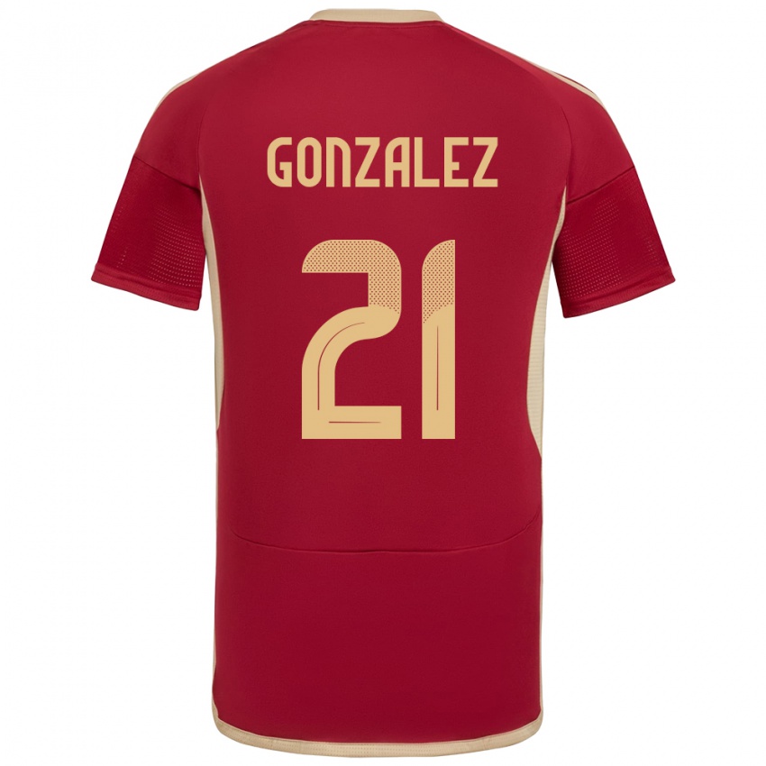 Kinder Venezuela Alexander González #21 Burgund Heimtrikot Trikot 24-26 T-Shirt Österreich