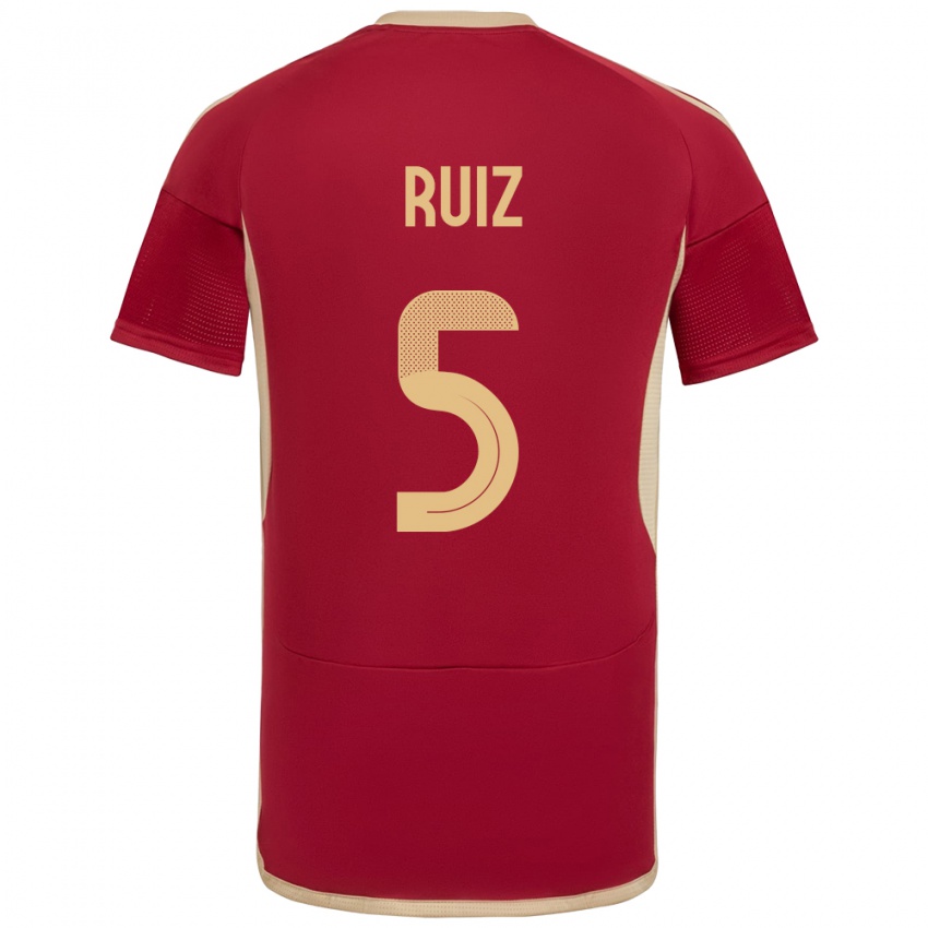 Kinder Venezuela Emerson Ruíz #5 Burgund Heimtrikot Trikot 24-26 T-Shirt Österreich