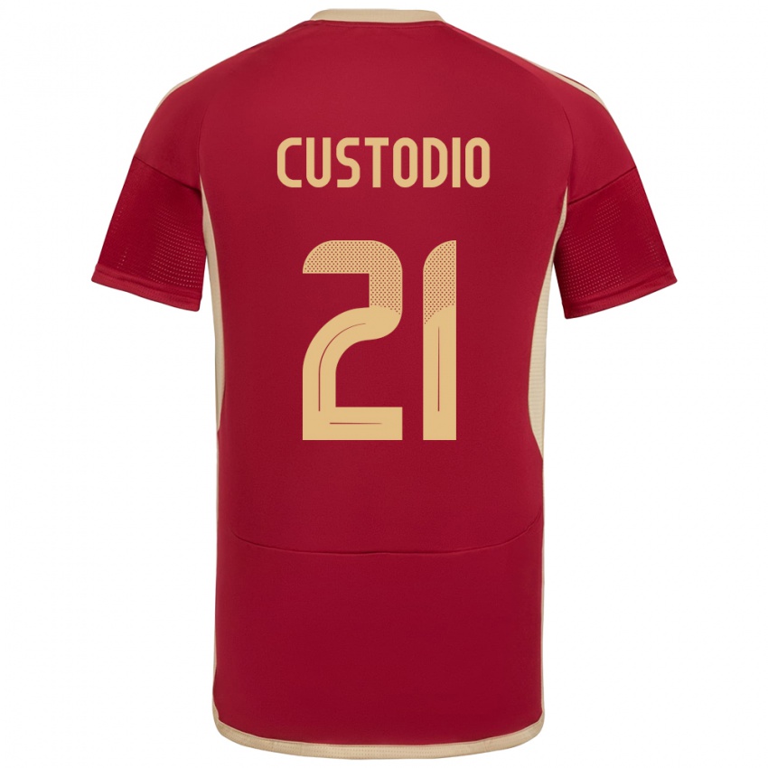 Kinder Venezuela Alex Custodio #21 Burgund Heimtrikot Trikot 24-26 T-Shirt Österreich