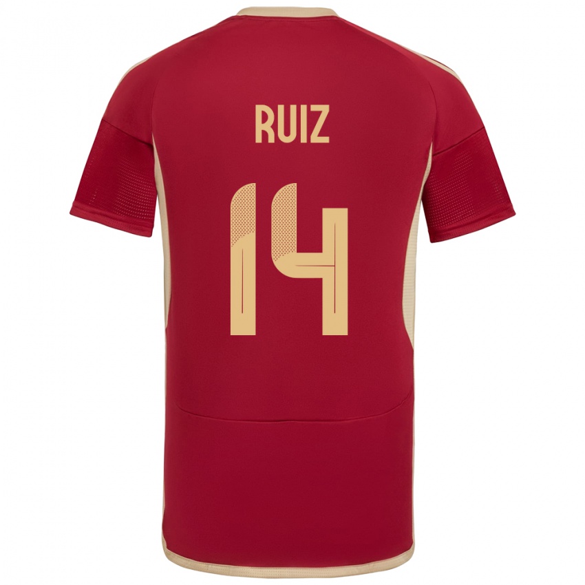 Kinder Venezuela Maicol Ruiz #14 Burgund Heimtrikot Trikot 24-26 T-Shirt Österreich