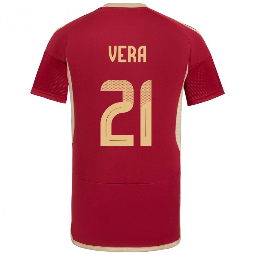 Kinder Venezuela Andry Vera #21 Burgund Heimtrikot Trikot 24-26 T-Shirt Österreich