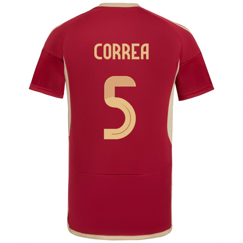 Kinder Venezuela José Correa #5 Burgund Heimtrikot Trikot 24-26 T-Shirt Österreich