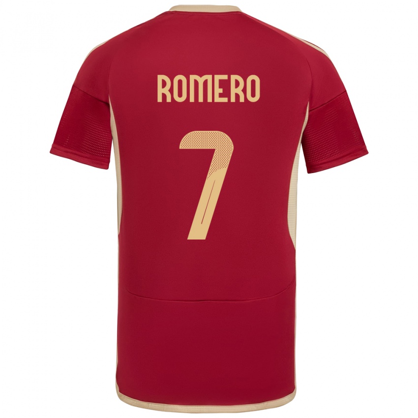 Kinder Venezuela Leenhan Romero #7 Burgund Heimtrikot Trikot 24-26 T-Shirt Österreich