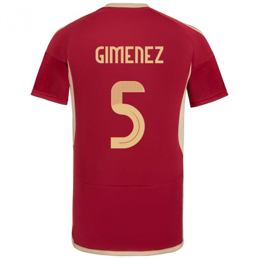 Kinder Venezuela Yenifer Giménez #5 Burgund Heimtrikot Trikot 24-26 T-Shirt Österreich