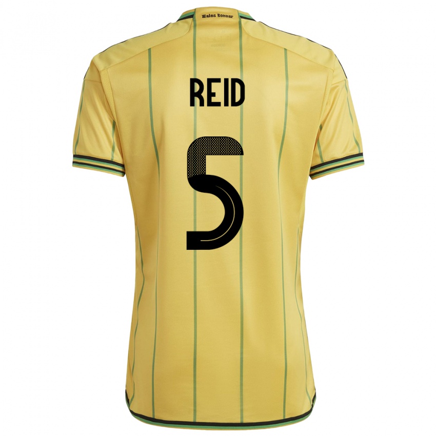 Kinder Jamaika Adrian Reid #5 Gelb Heimtrikot Trikot 24-26 T-Shirt Österreich