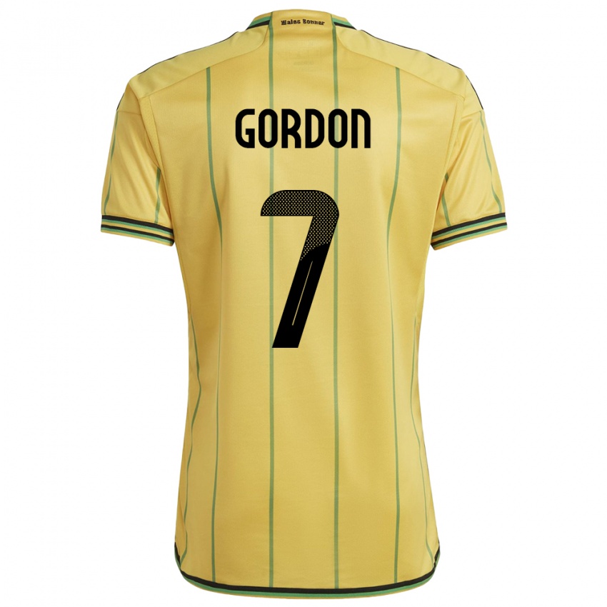 Kinder Jamaika Robino Gordon #7 Gelb Heimtrikot Trikot 24-26 T-Shirt Österreich