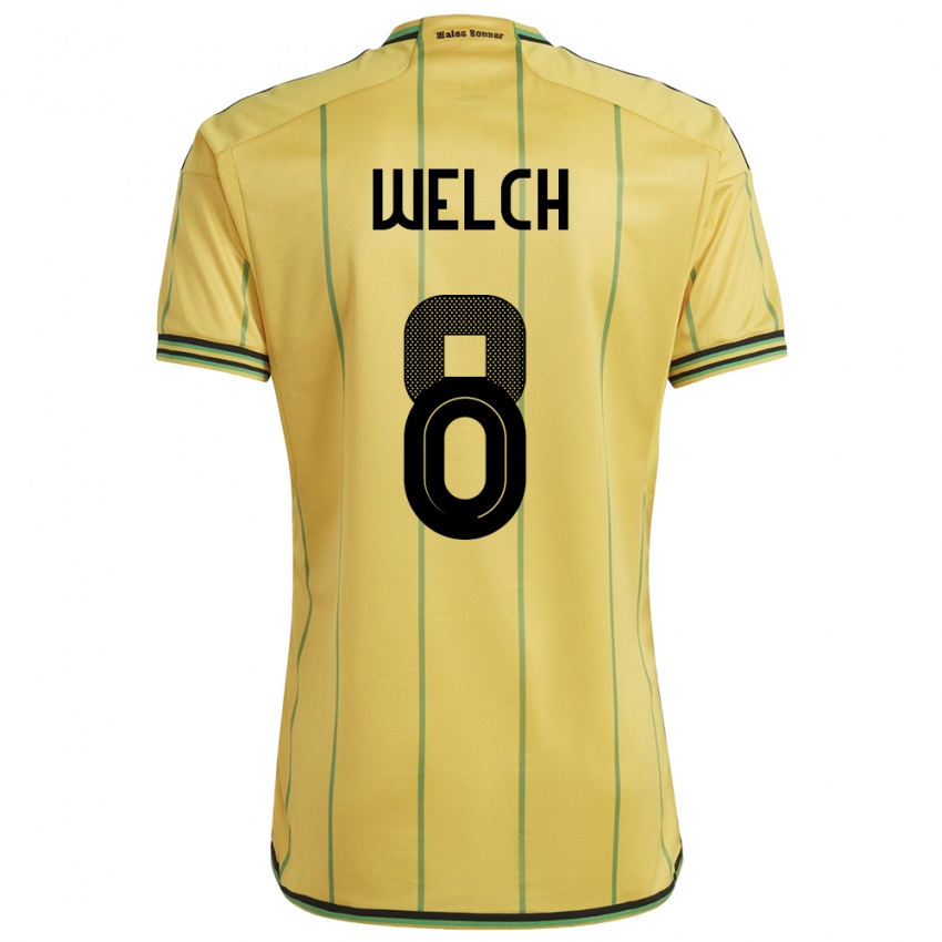 Kinder Jamaika Makai Welch #8 Gelb Heimtrikot Trikot 24-26 T-Shirt Österreich