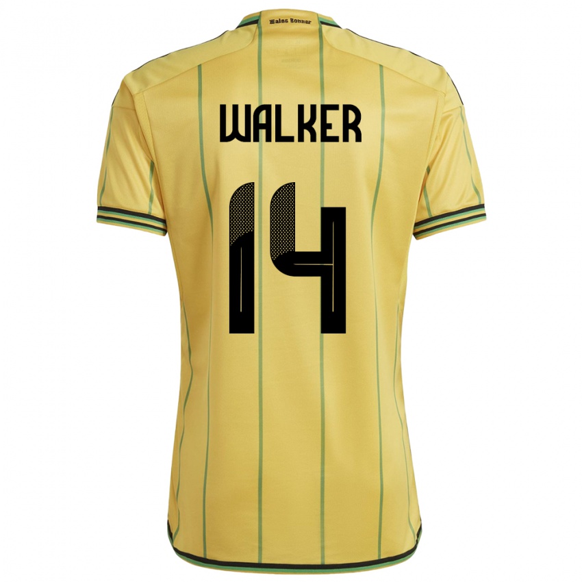 Kinder Jamaika Ricshya Walker #14 Gelb Heimtrikot Trikot 24-26 T-Shirt Österreich