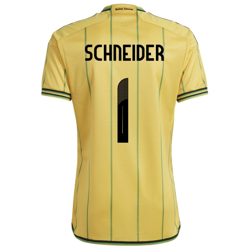 Kinder Jamaika Sydney Schneider #1 Gelb Heimtrikot Trikot 24-26 T-Shirt Österreich