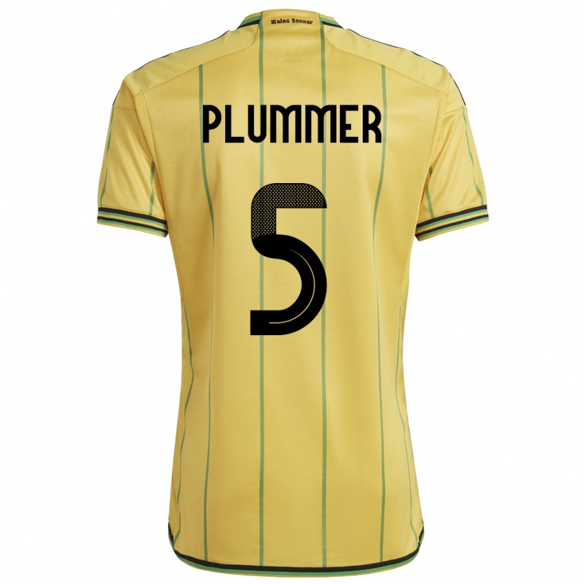 Kinder Jamaika Konya Plummer #5 Gelb Heimtrikot Trikot 24-26 T-Shirt Österreich
