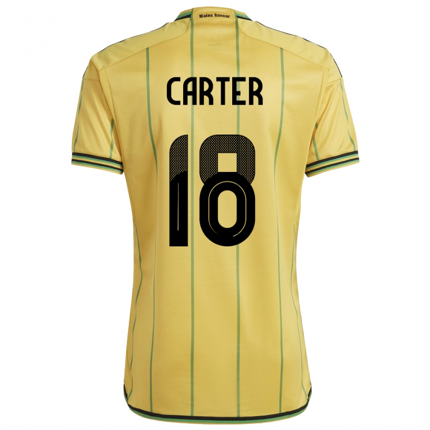 Kinder Jamaika Trudi Carter #18 Gelb Heimtrikot Trikot 24-26 T-Shirt Österreich