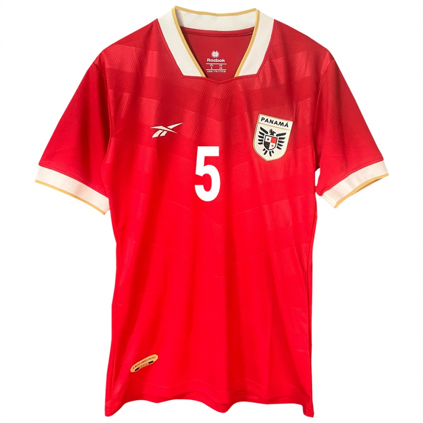 Kinder Panama Juan Carlos Hall #5 Rot Heimtrikot Trikot 24-26 T-Shirt Österreich