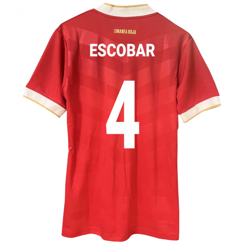 Kinder Panama Fidel Escobar #4 Rot Heimtrikot Trikot 24-26 T-Shirt Österreich
