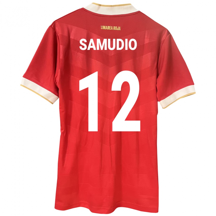 Kinder Panama César Samudio #12 Rot Heimtrikot Trikot 24-26 T-Shirt Österreich