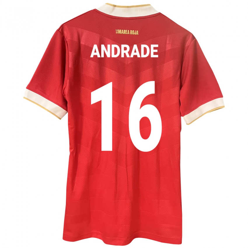 Kinder Panama Andrés Andrade #16 Rot Heimtrikot Trikot 24-26 T-Shirt Österreich