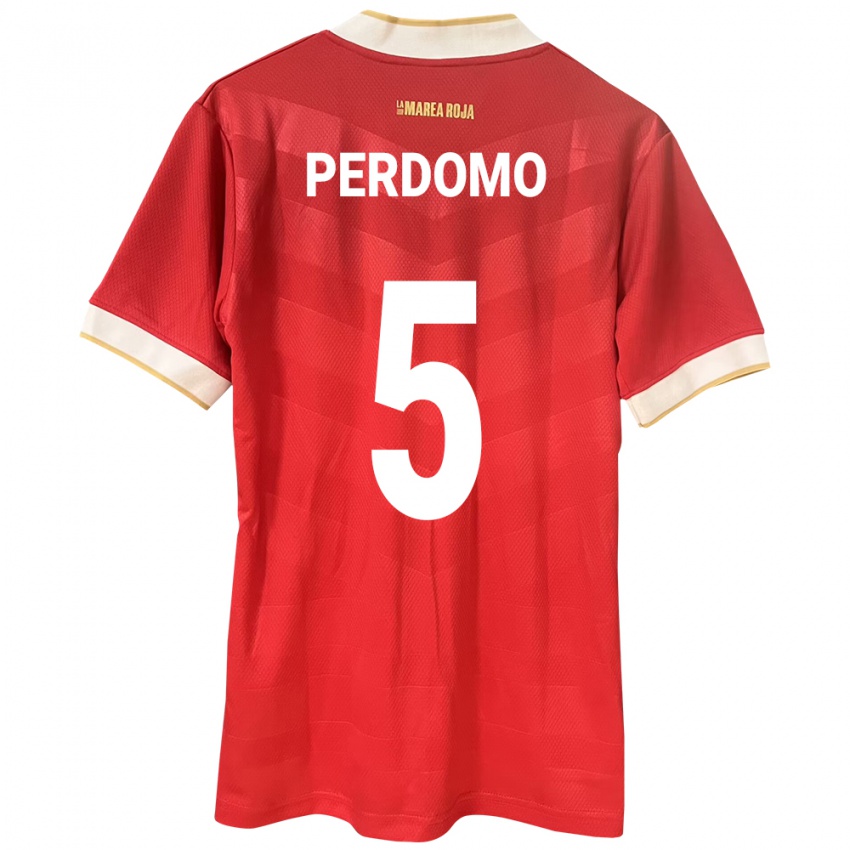 Kinder Panama Reyniel Perdomo #5 Rot Heimtrikot Trikot 24-26 T-Shirt Österreich