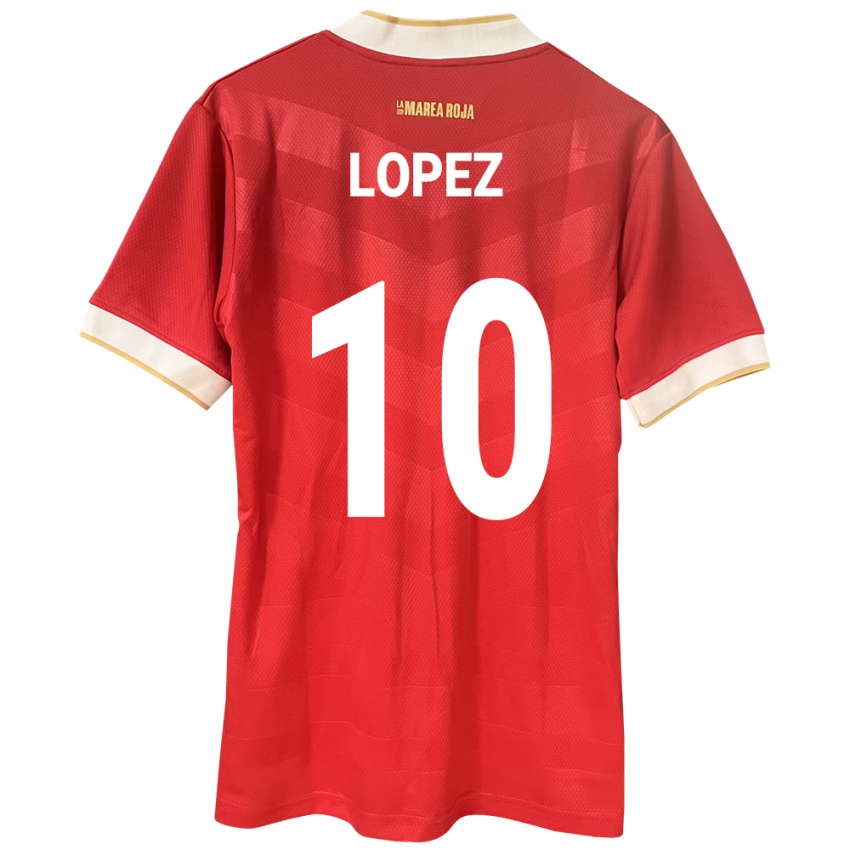 Kinder Panama Ovidio Lopez #10 Rot Heimtrikot Trikot 24-26 T-Shirt Österreich