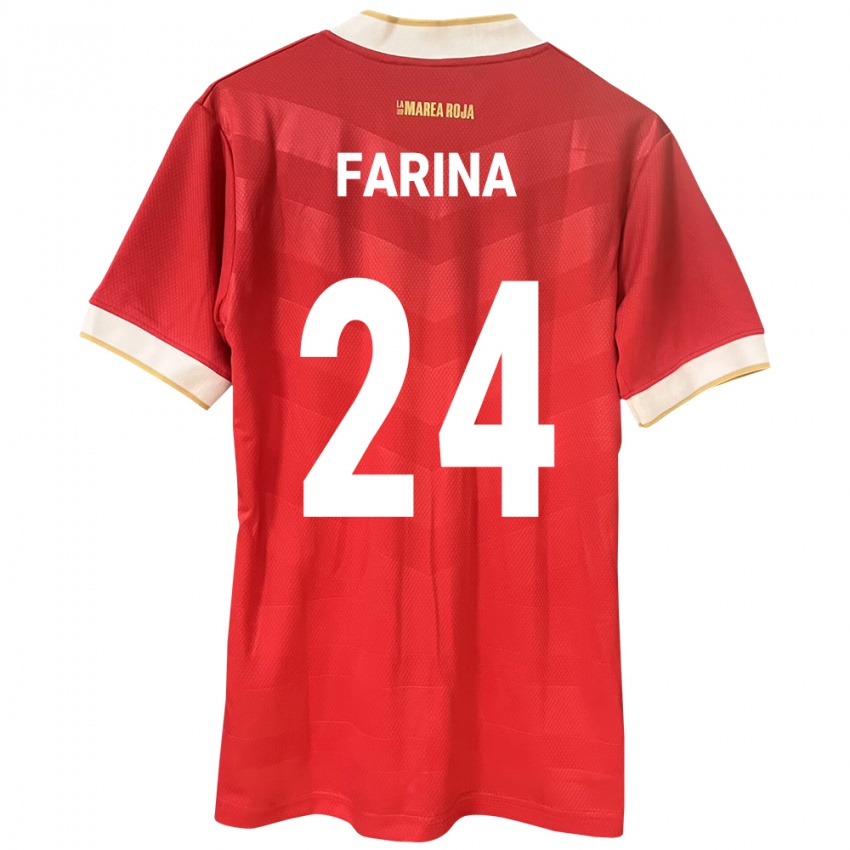 Kinder Panama Edgardo Fariña #24 Rot Heimtrikot Trikot 24-26 T-Shirt Österreich