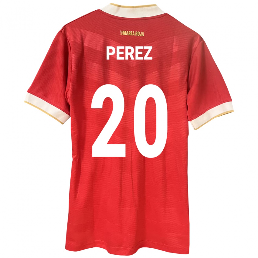 Kinder Panama Blas Pérez #20 Rot Heimtrikot Trikot 24-26 T-Shirt Österreich