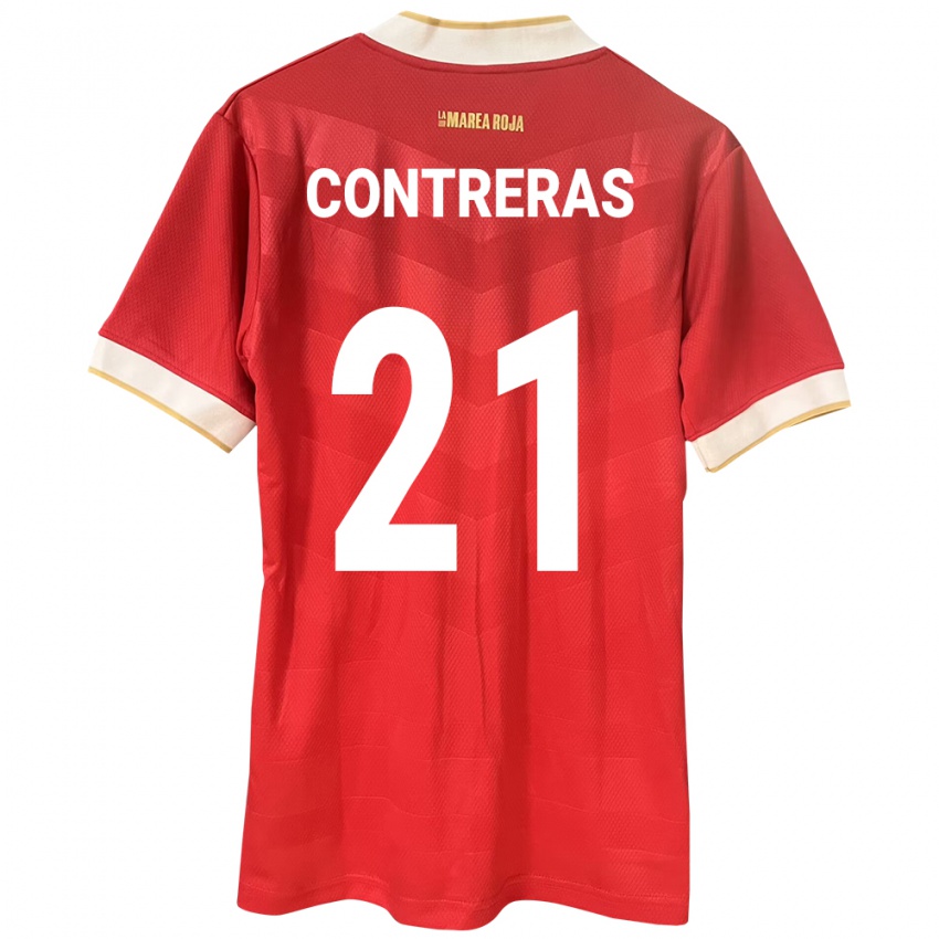 Kinder Panama Davis Contreras #21 Rot Heimtrikot Trikot 24-26 T-Shirt Österreich