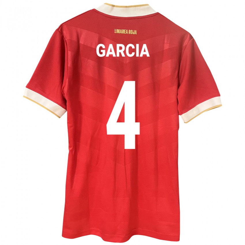 Kinder Panama Giancarlos García #4 Rot Heimtrikot Trikot 24-26 T-Shirt Österreich