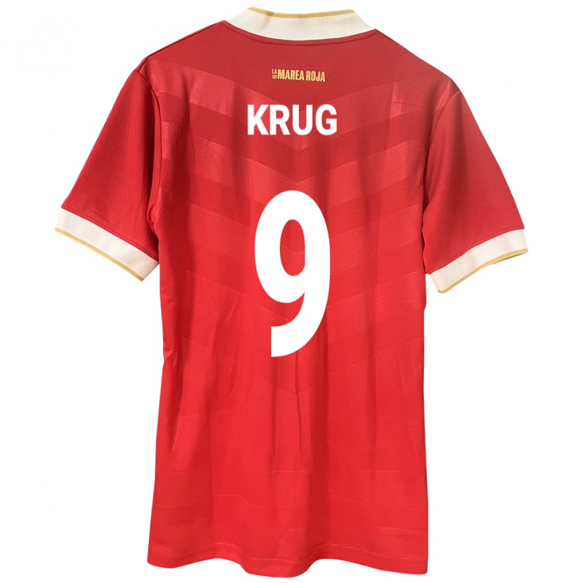 Kinder Panama Frederick Krug #9 Rot Heimtrikot Trikot 24-26 T-Shirt Österreich