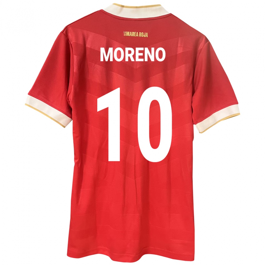 Kinder Panama Éric Moreno #10 Rot Heimtrikot Trikot 24-26 T-Shirt Österreich