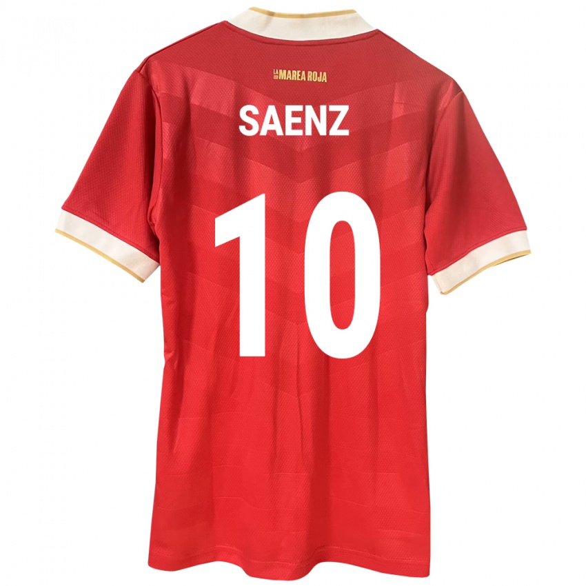 Kinder Panama Gloria Sáenz #10 Rot Heimtrikot Trikot 24-26 T-Shirt Österreich