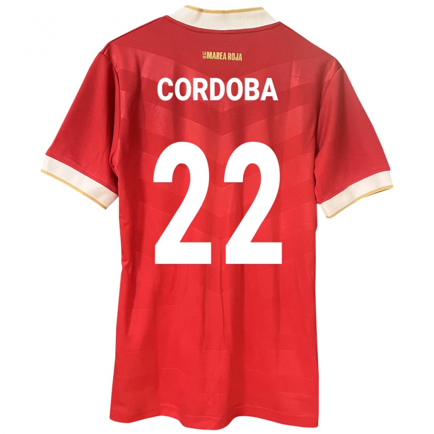 Kinder Panama Farissa Córdoba #22 Rot Heimtrikot Trikot 24-26 T-Shirt Österreich