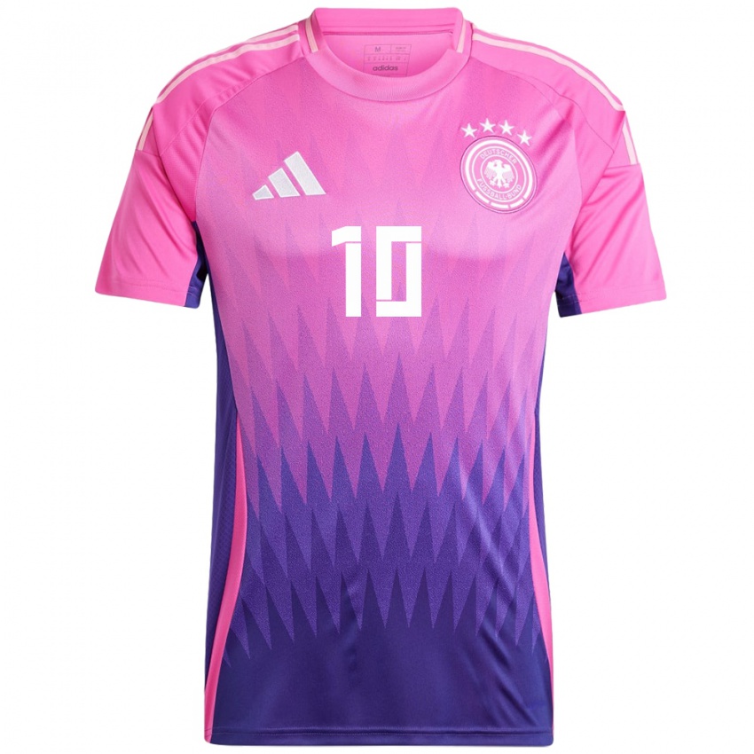 Kinder Deutschland Jamal Musiala #10 Pink Lila Auswärtstrikot Trikot 24-26 T-Shirt Österreich