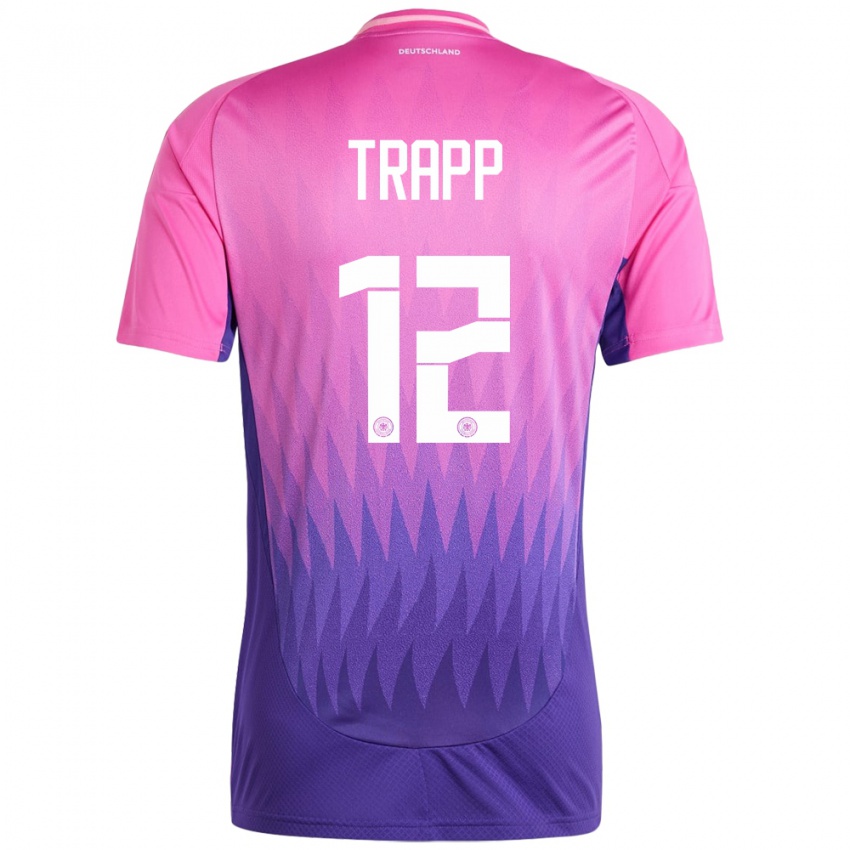 Kinder Deutschland Kevin Trapp #12 Pink Lila Auswärtstrikot Trikot 24-26 T-Shirt Österreich