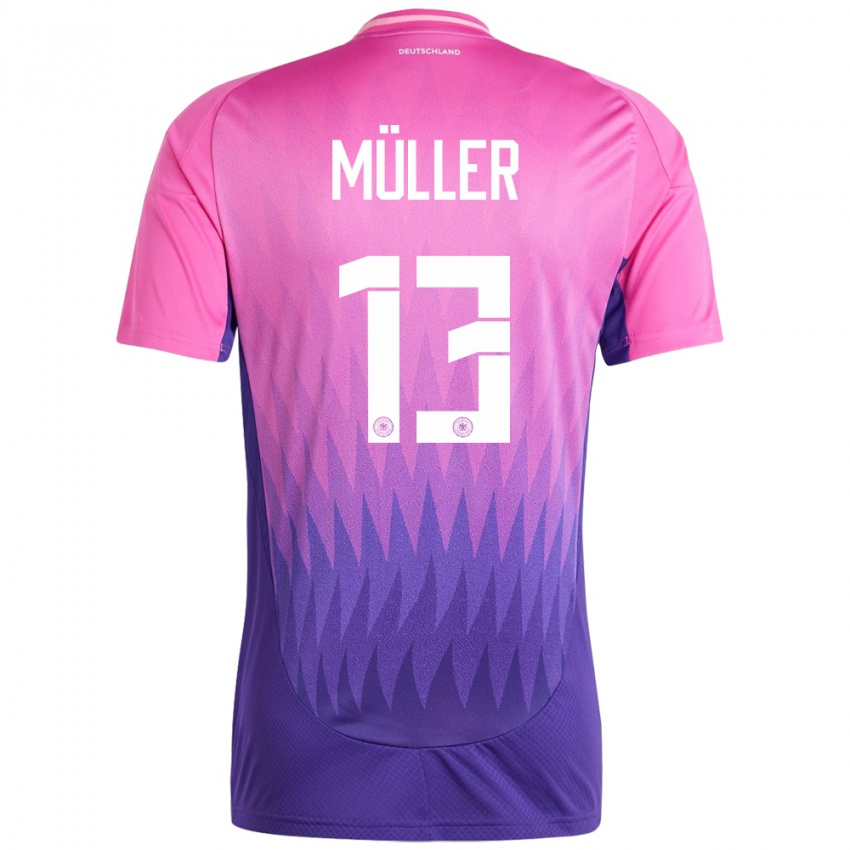 Kinder Deutschland Thomas Muller #13 Pink Lila Auswärtstrikot Trikot 24-26 T-Shirt Österreich