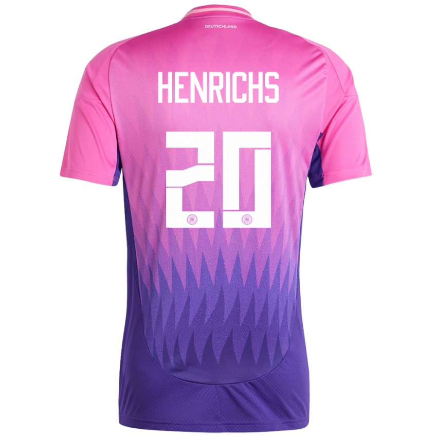 Kinder Deutschland Benjamin Henrichs #20 Pink Lila Auswärtstrikot Trikot 24-26 T-Shirt Österreich