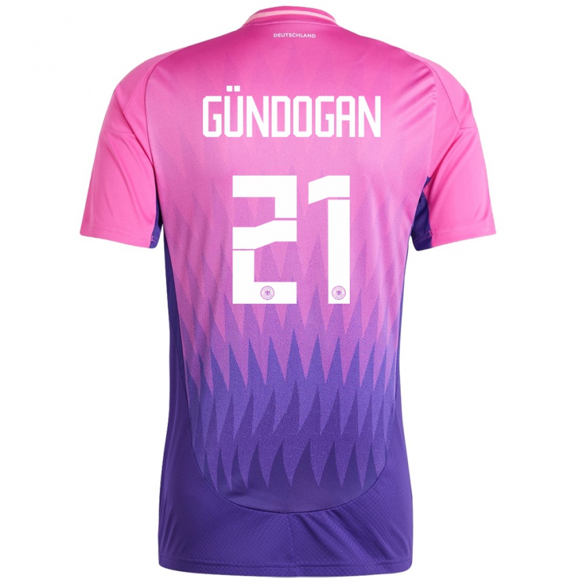 Kinder Deutschland Ilkay Gundogan #21 Pink Lila Auswärtstrikot Trikot 24-26 T-Shirt Österreich