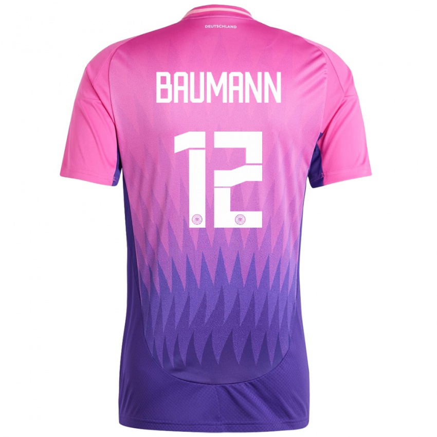 Kinder Deutschland Oliver Baumann #12 Pink Lila Auswärtstrikot Trikot 24-26 T-Shirt Österreich