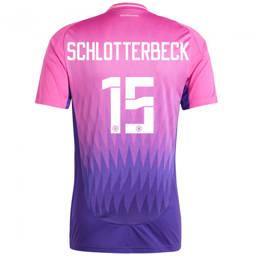 Kinder Deutschland Nico Schlotterbeck #15 Pink Lila Auswärtstrikot Trikot 24-26 T-Shirt Österreich