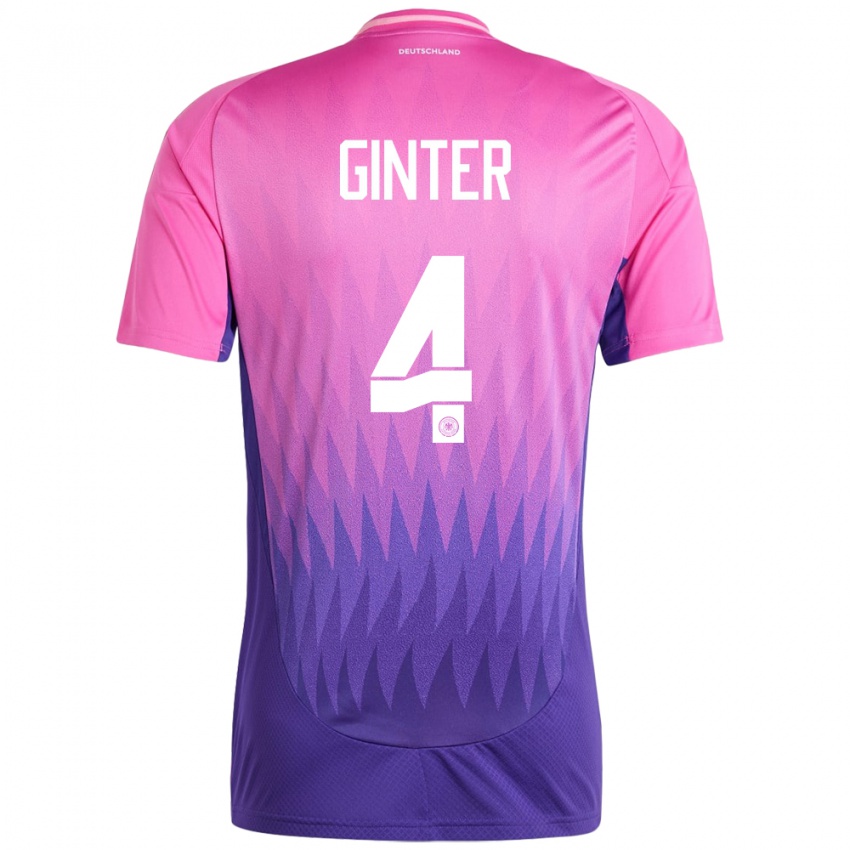 Kinder Deutschland Matthias Ginter #4 Pink Lila Auswärtstrikot Trikot 24-26 T-Shirt Österreich