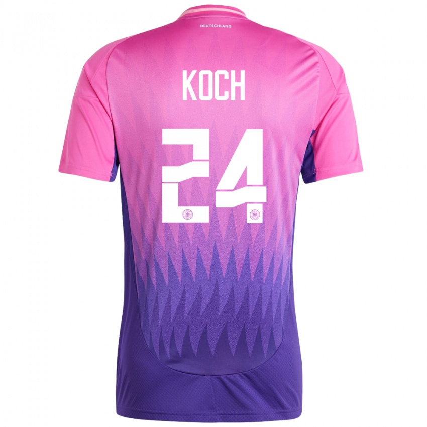 Kinder Deutschland Robin Koch #24 Pink Lila Auswärtstrikot Trikot 24-26 T-Shirt Österreich