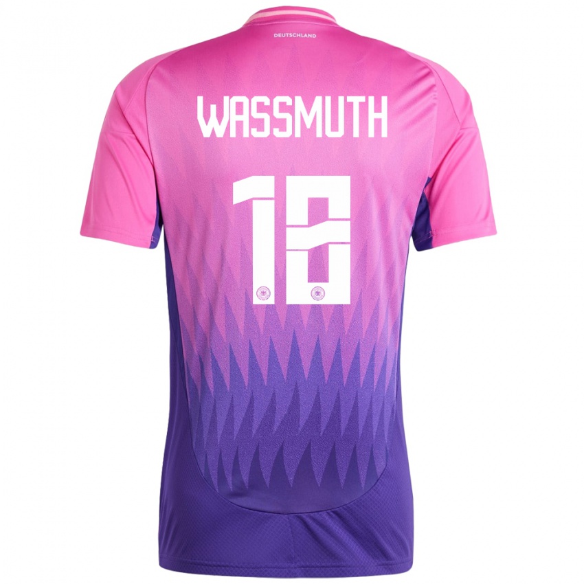 Kinder Deutschland Tabea Wabmuth #18 Pink Lila Auswärtstrikot Trikot 24-26 T-Shirt Österreich