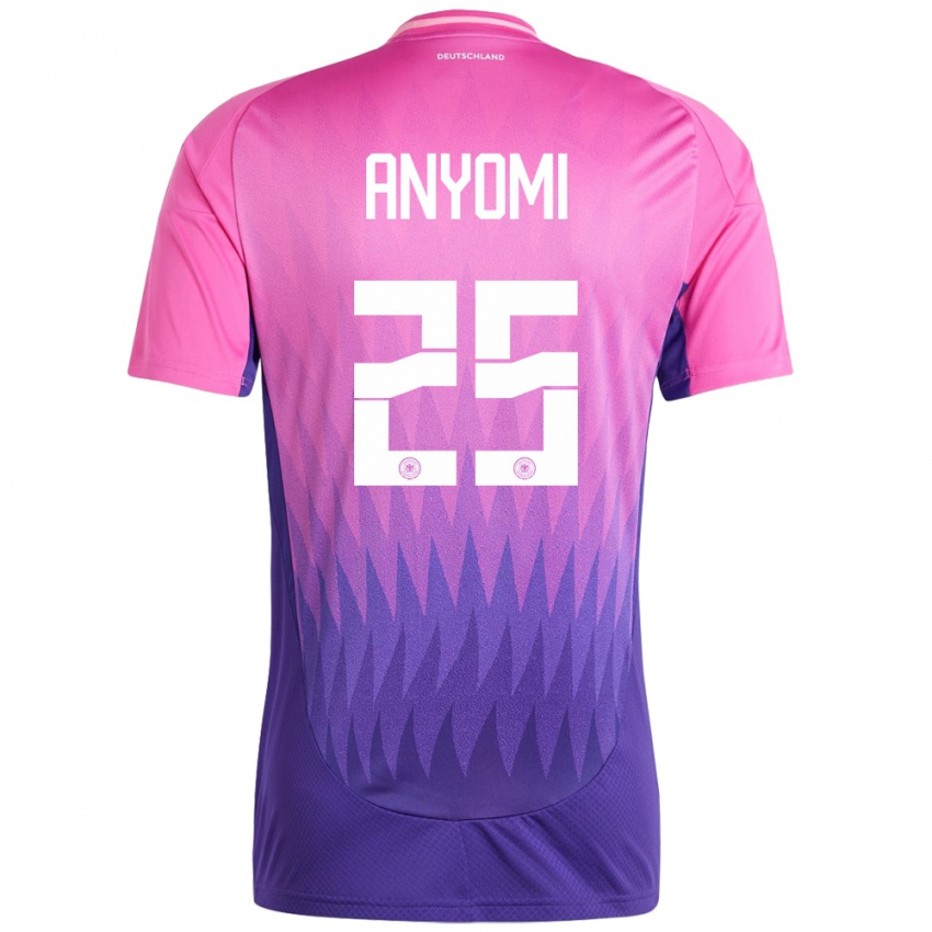 Kinder Deutschland Nicole Anyomi #25 Pink Lila Auswärtstrikot Trikot 24-26 T-Shirt Österreich