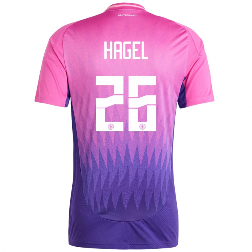 Kinder Deutschland Chantal Hagel #26 Pink Lila Auswärtstrikot Trikot 24-26 T-Shirt Österreich