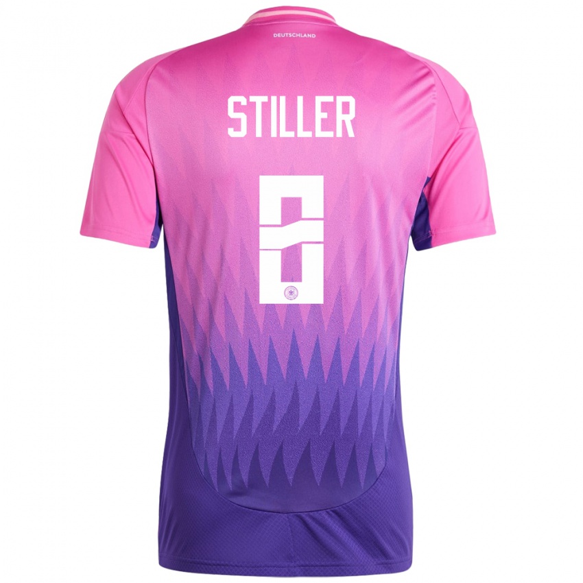 Kinder Deutschland Angelo Stiller #8 Pink Lila Auswärtstrikot Trikot 24-26 T-Shirt Österreich