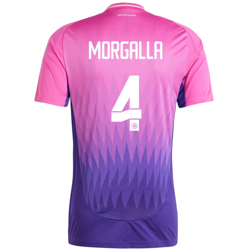 Kinder Deutschland Leandro Morgalla #4 Pink Lila Auswärtstrikot Trikot 24-26 T-Shirt Österreich